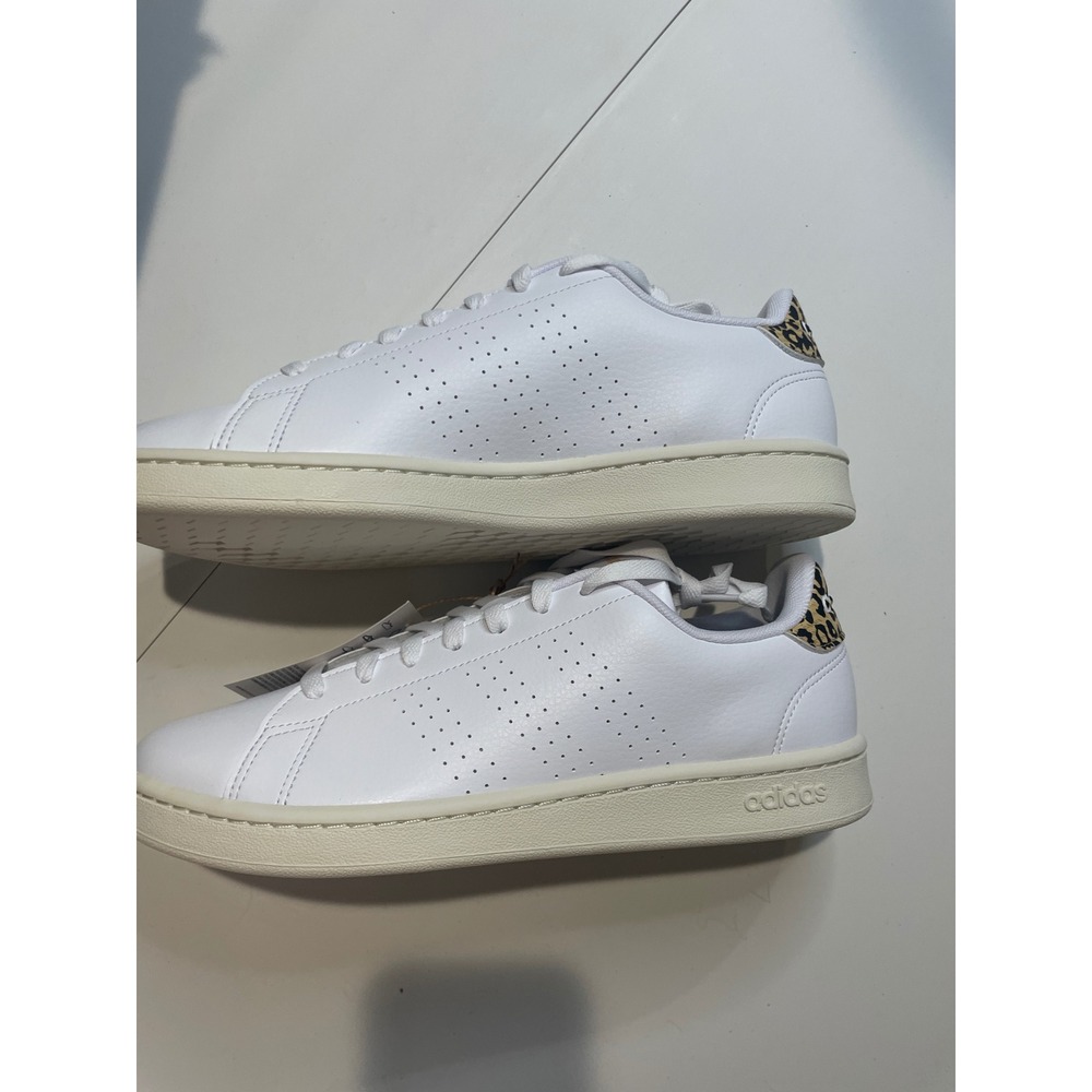 Adidas Advantage Women Sneakers White Leopard Print GW4850 Size 10 NEW